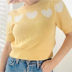 Reformation Daisy Sweater Yellow Heart